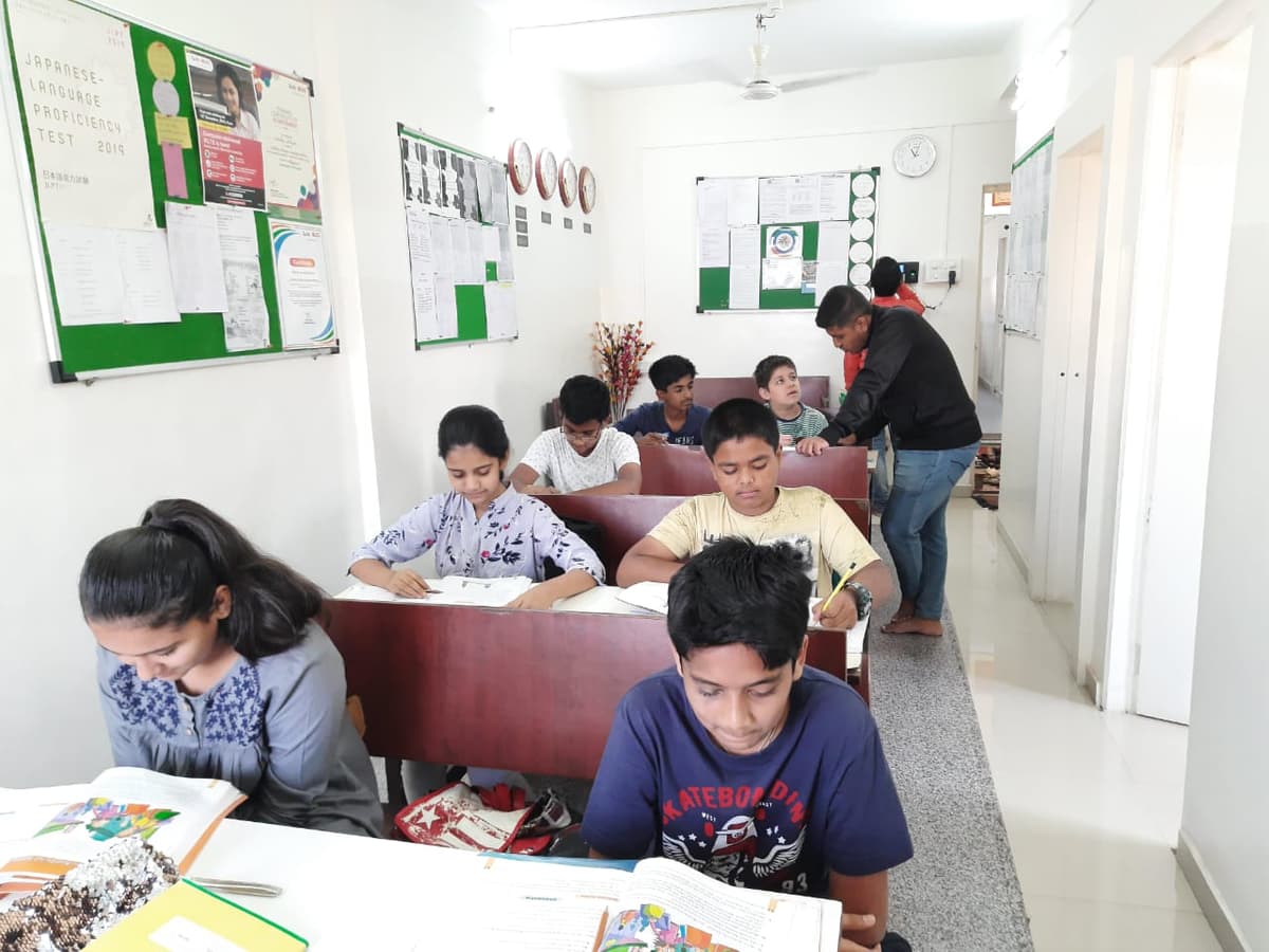 Students learning in class